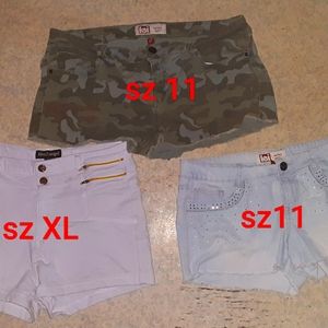 3 pairs shorts sz11 LEI and one xl